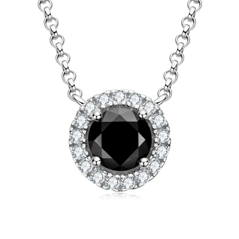 Black Moissanite Diamonds 1ct Necklaces