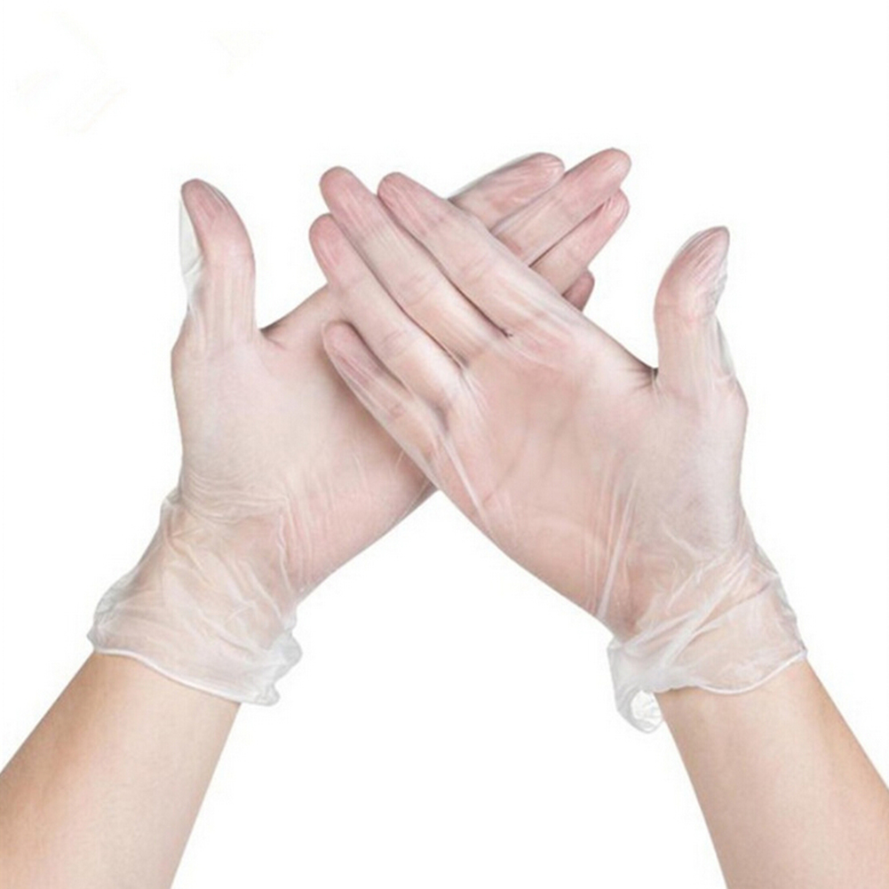 

100pcs Disposable Gloves Transparent Plastic Food Gloves for BBQ Cooking, 501 Original