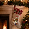 DIY Diamond Painting Christmas Stockings Hanging Ornaments Large Capacity Xmas Socks Pendant Wear Resist Candy Gift Storage Bags for Family Christmas Holiday Party Decoration (Snowman)