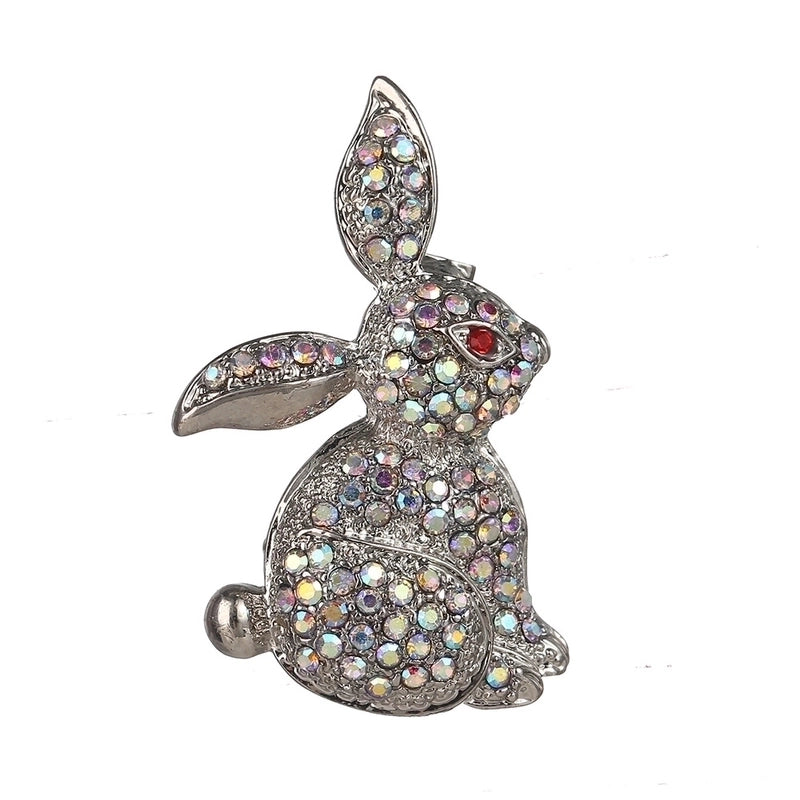 Retro Pin Rabbit Carrot Alloy Enamel Artificial Rhinestones Women’S Brooches