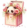 4pcs Diamond Painting -DIY Round Drill Dog Rabbit Panda Elephant