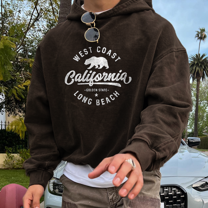 Men's Vintage Oversized "CALIFORNIA" Print Sweatshirt Lixishop 