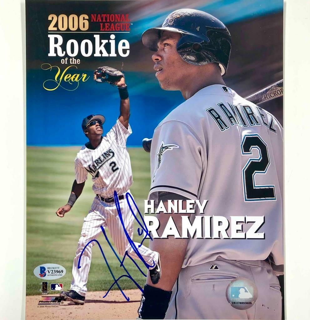 Hanley Ramirez auto 2006 Rookie of the Year signed 8x10 Photo Poster painting BAS COA Beckett