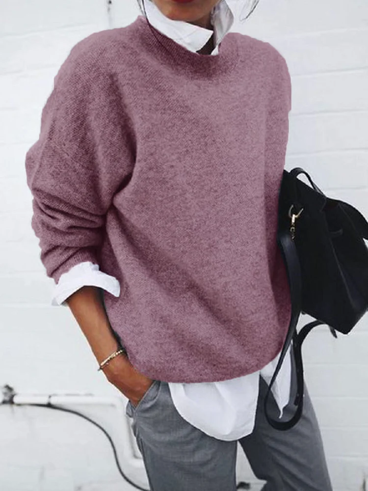 Shirt collar long sleeve fake two piece sweater