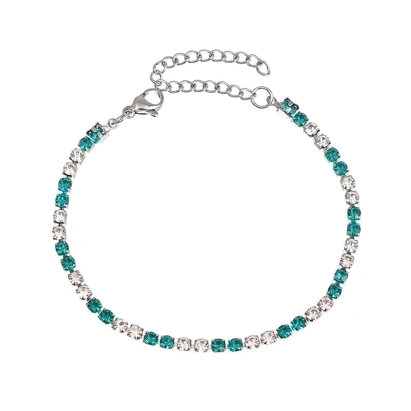 Lady Geometric 304 Stainless Steel 18K Gold Plated Rhinestones Bracelets In Bulk