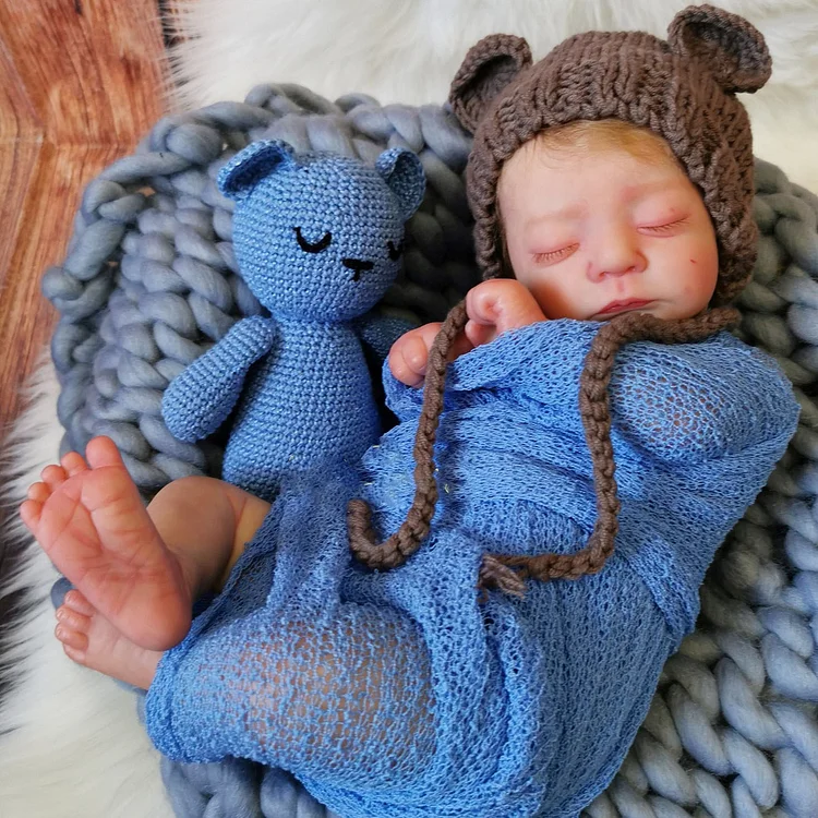  17" Cute Lifelike Handmade Sleeping Weighted Baby Boy Doll William, Special Gifts for Children - Reborndollsshop®-Reborndollsshop®