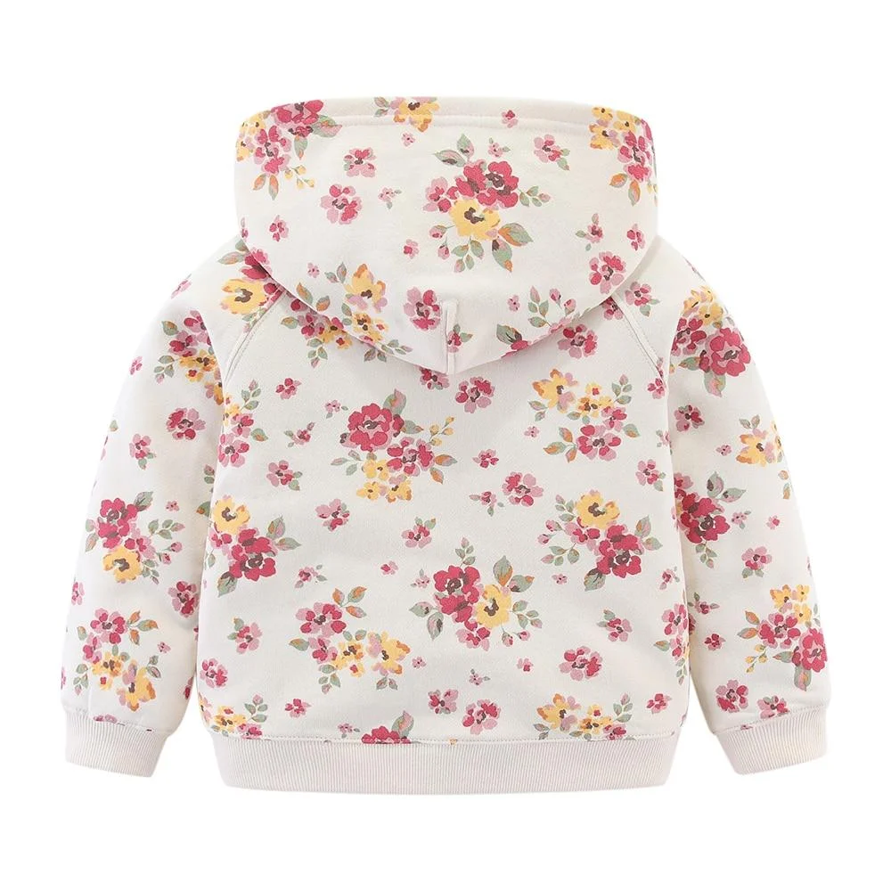Mudkingdom Girls Floral Cardigan Jacket Casual Hooded Coat For Girl Children Clothes Baby Kids Toddler Jackets