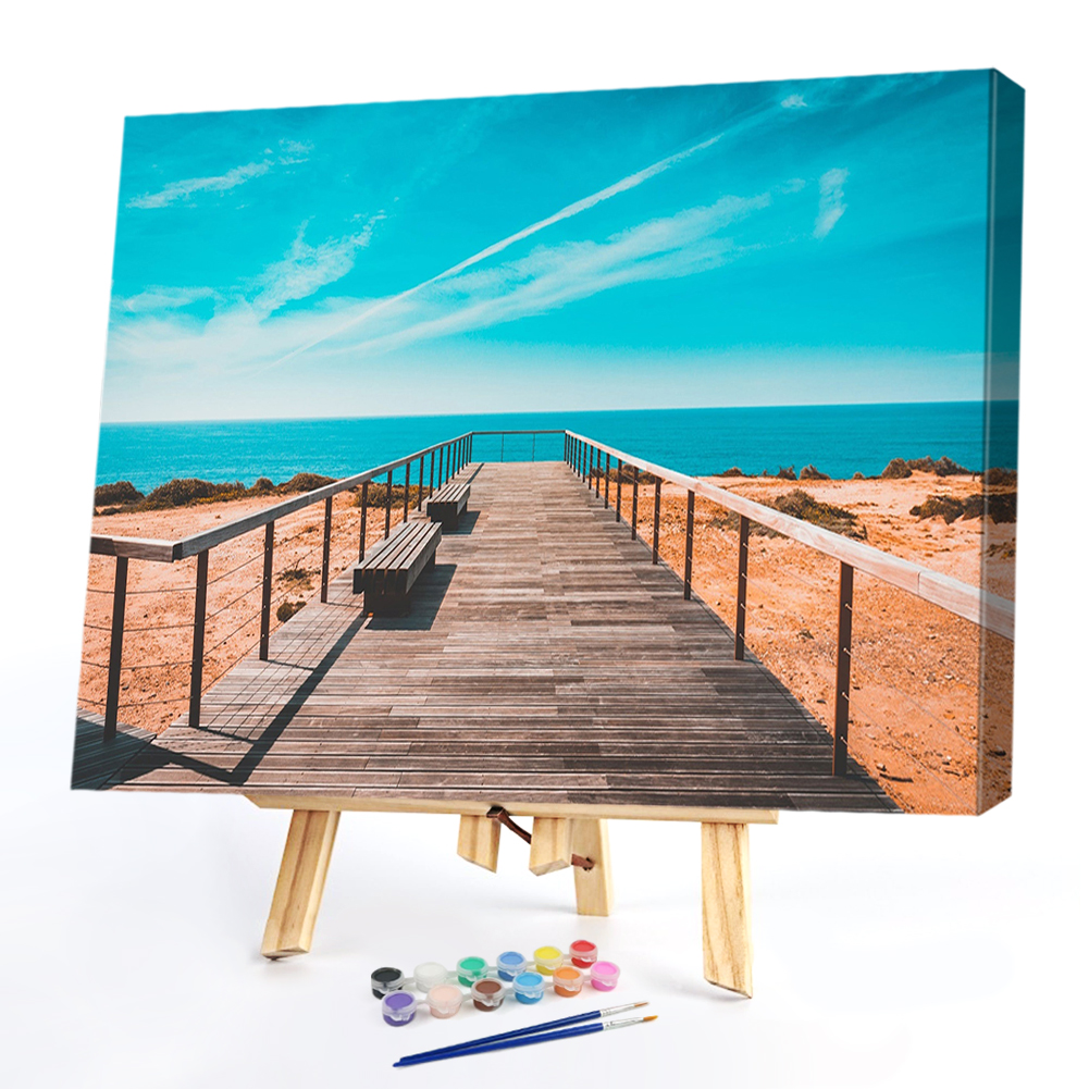 

40*50CM Paint By Numbers-Seaside Bridge, 501 Original