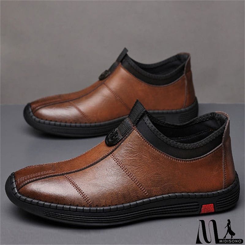 MidiSono - Men's Autumn Comfy Breathable Slip-on Business Genuine Leather Shoes