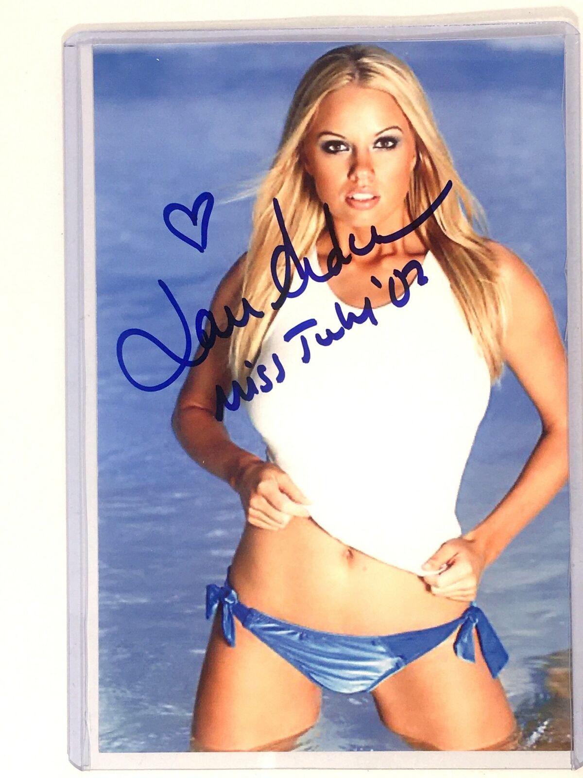 Lauren Anderson Signed 4x6 Photo Poster painting Sexy Playboy Playmate Model Miss July 2002 Auto