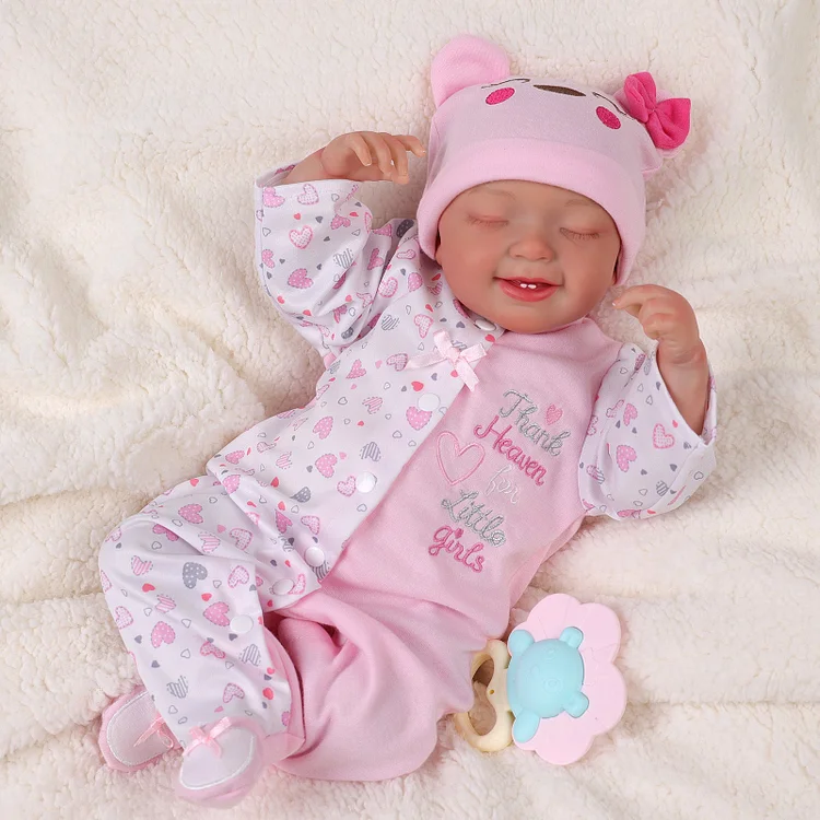 Babeside Leen 20" Realistic Reborn Baby Doll Pink Jumpsuit Infant Sleeping Baby Girl