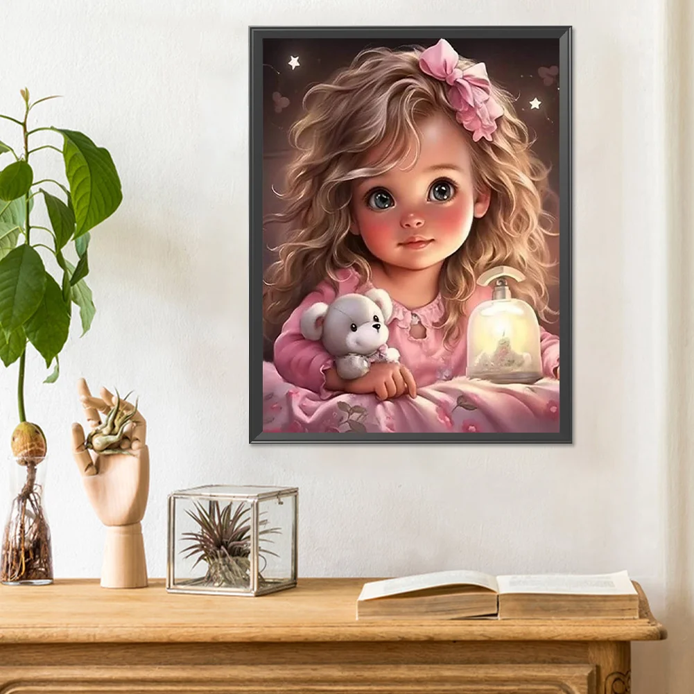 Diamond Painting - Full Round Drill - Sweet Girl(Canvas|30*40cm)