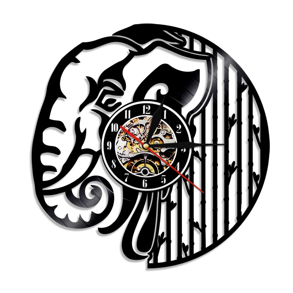

African Elephant - Vinyl Record Wall Clock - Without LED, 501 Original