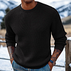 Men's Retro Crew Neck Western Style Knitted Sweater Pullover by Inlyline