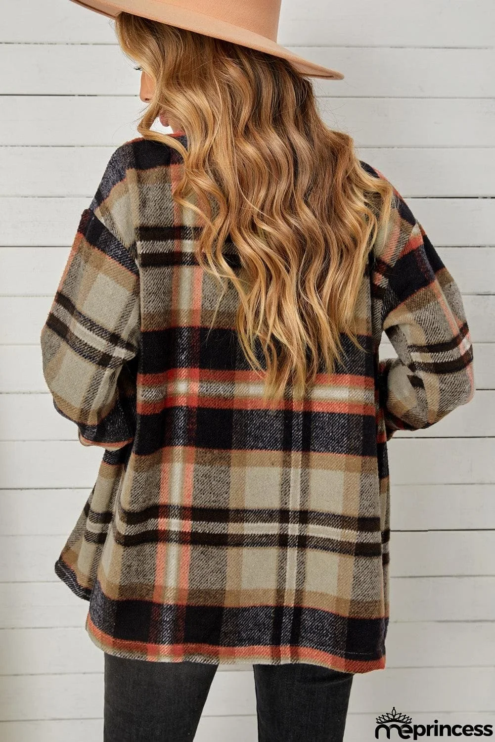 Plaid Pocketed Button Down Shacket