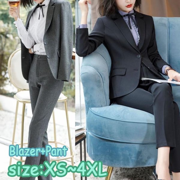 New Fashion 2Piece Set Women Pant Suit Slim Work Wear Office Ladies Long Sleeve Blazer And Trousers Outfits - Shop Trendy Women's Fashion | TeeYours