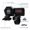 Dual USB Dual Port Power Supply Adapter 5V 3.4A Voltmeter Motorcycle USB Charger