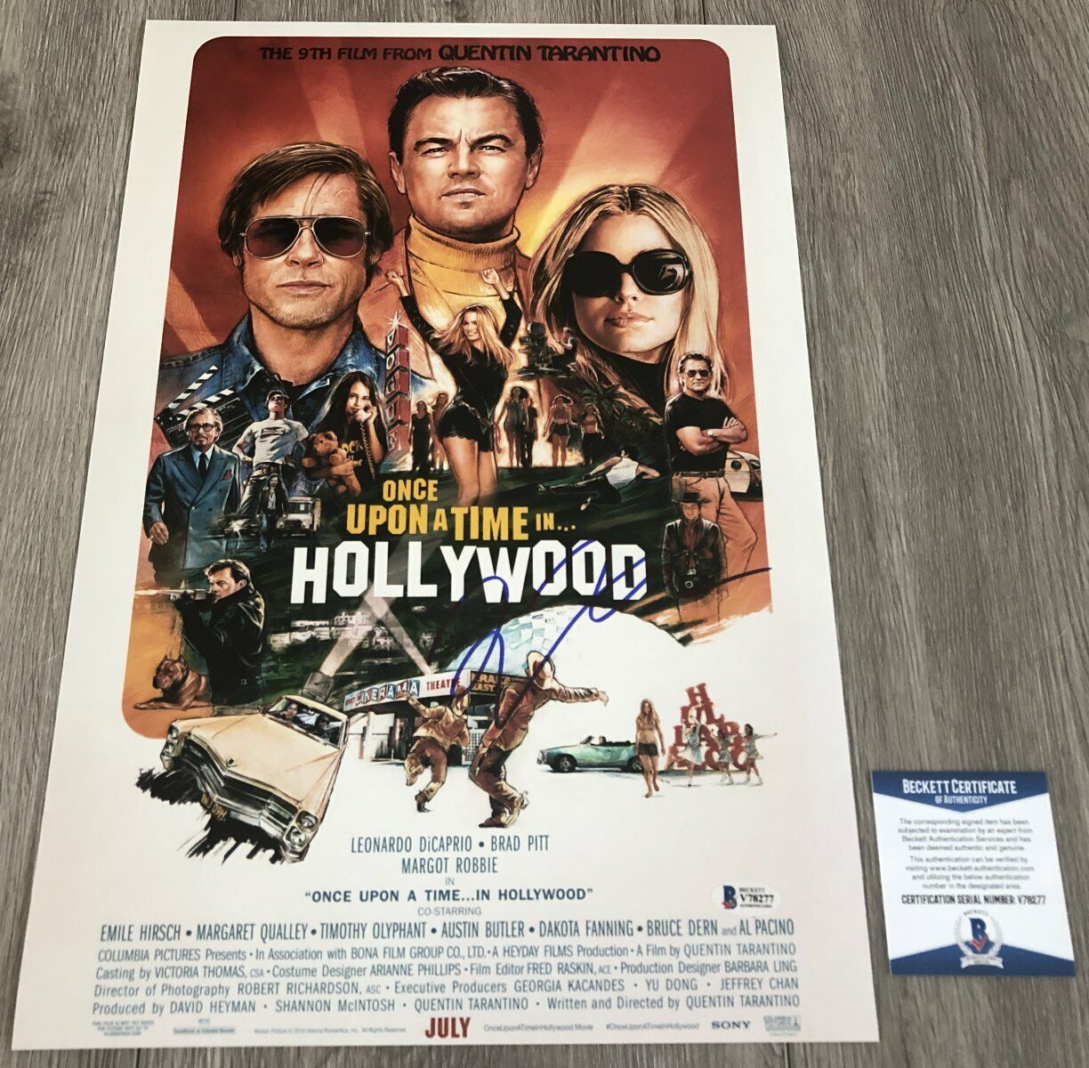 QUENTIN TARANTINO SIGNED ONCE UPON A TIME IN HOLLYWOOD 12x18 Photo Poster painting BECKETT COA