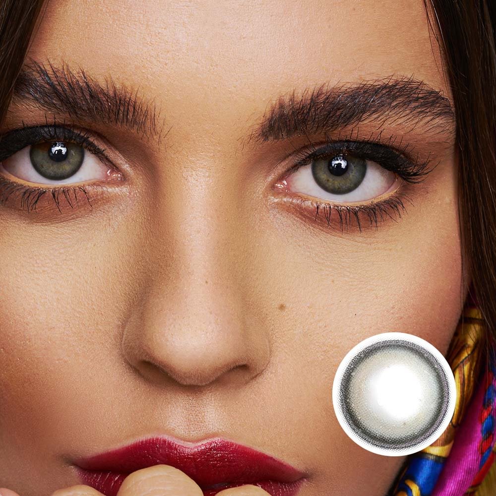 NEBULALENS Gold Powder Honey / Blue Yearly Prescription Colored Contact Lenses NEBULALENS
