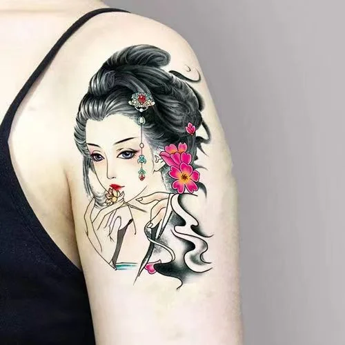 Sdrawing Anime Tattoo Sticker Waterproof for Men Women Body Art Personality Cool Butterfly Fake Tattoo Arm Thigh Pattern Temporary Tattoo