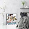 >SALE<Full Embroidery Cotton Thread 14CT Printed Christmas Snowman Cross Stitch35x40cm