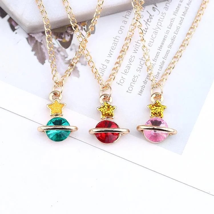 Green/Red/Pink Sweet Star Space Necklace SP1812324