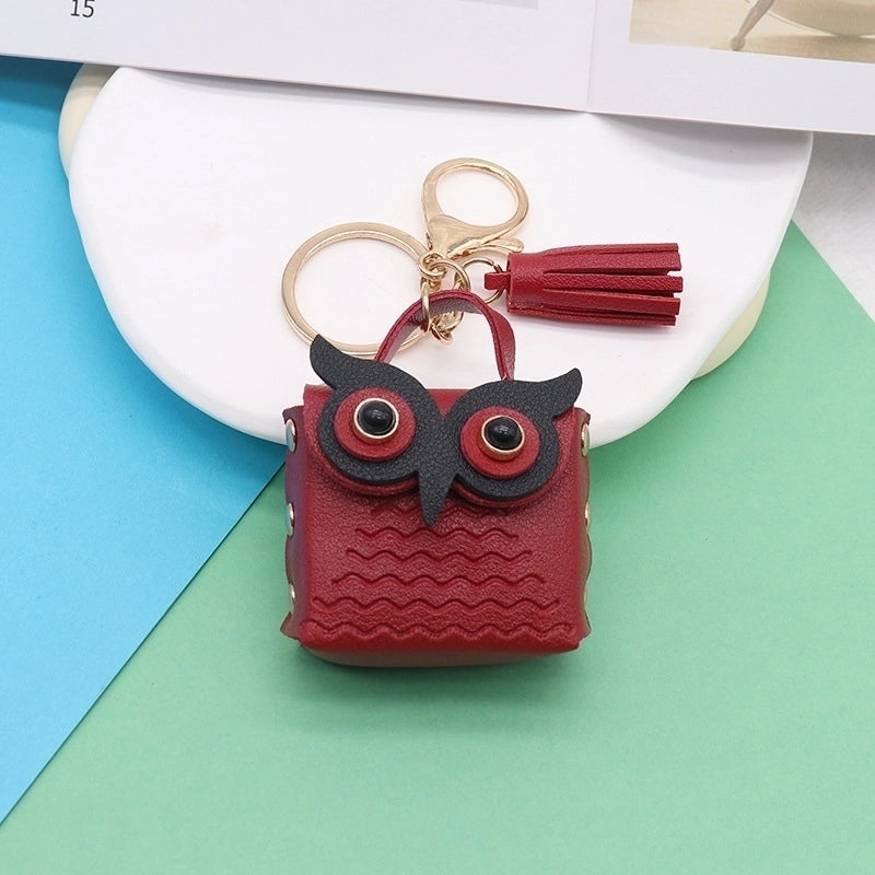 Minimalist Streetwear Owl Pu Leather Unisex Bag Pendant Keychain