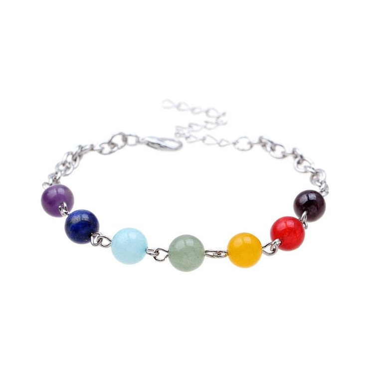 YOY-Natural Stone Beads Crystal 7 Chakra Bracelet For Women
