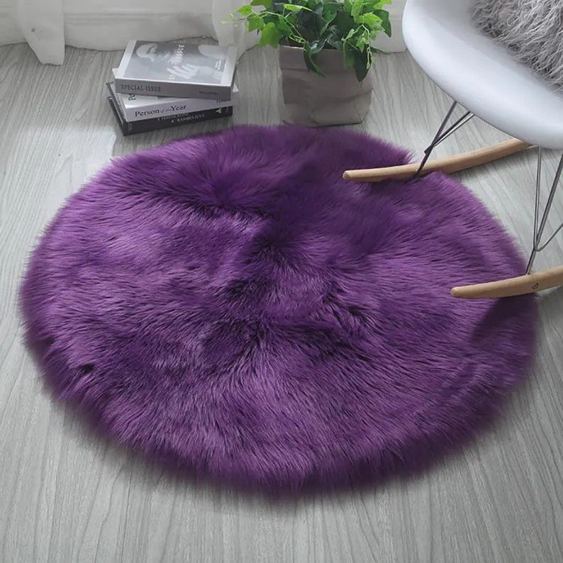 Faux Fur Round Area Rug