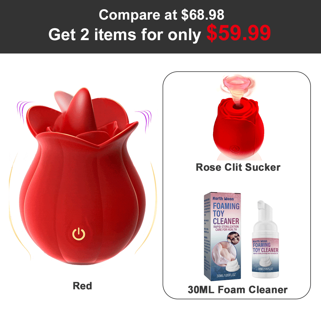 10 Speeds Rose Vibrator With Tongue