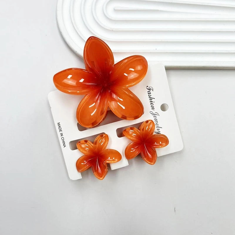 Vacation Modern Style Women’s Flower Resin Hair Claws