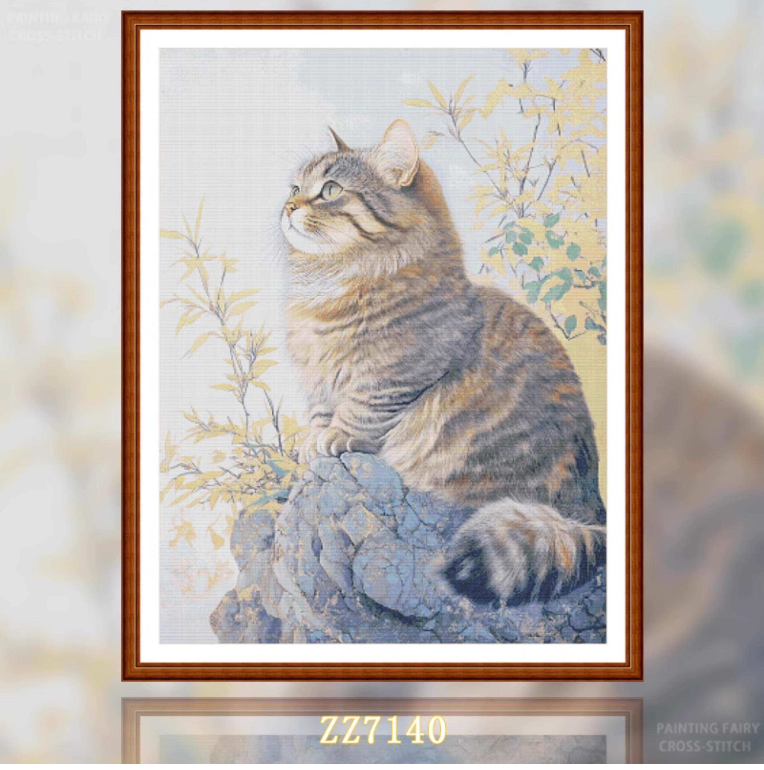 【ZZ7140- Spring Fat Meow】 Painting Fairy Cross Stitch