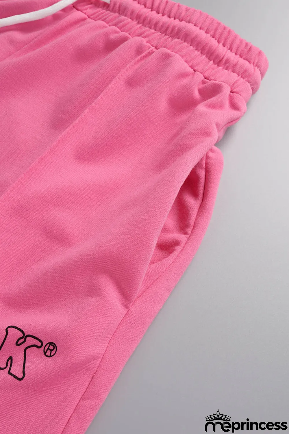 Rose Red Casual Print Patchwork O Neck Short Sleeve Two Pieces