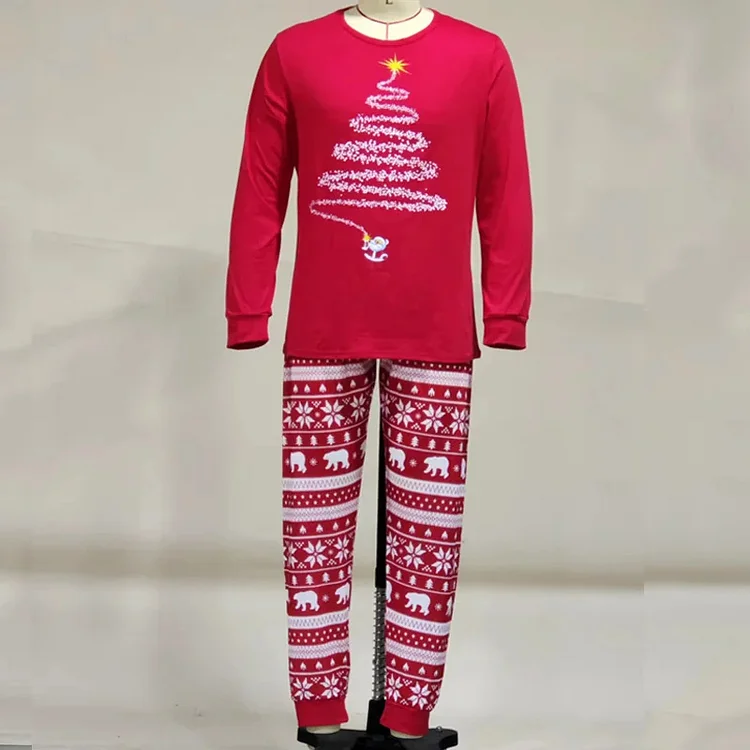 PASUXI Family Christmas Pajamas Set Fashion Print Father Mother Kids Dog Family Matching Clothes Outfits Family Sleepwear huanwei
