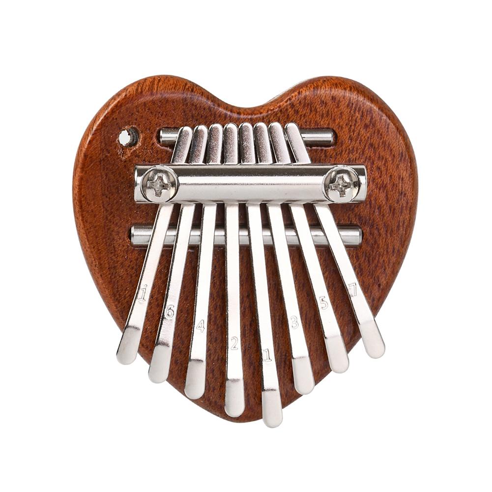 

Portable Heart-Shaped 8-Key Mahogany Plate Kalimba Thumb Piano Mbira Sanza, 501 Original