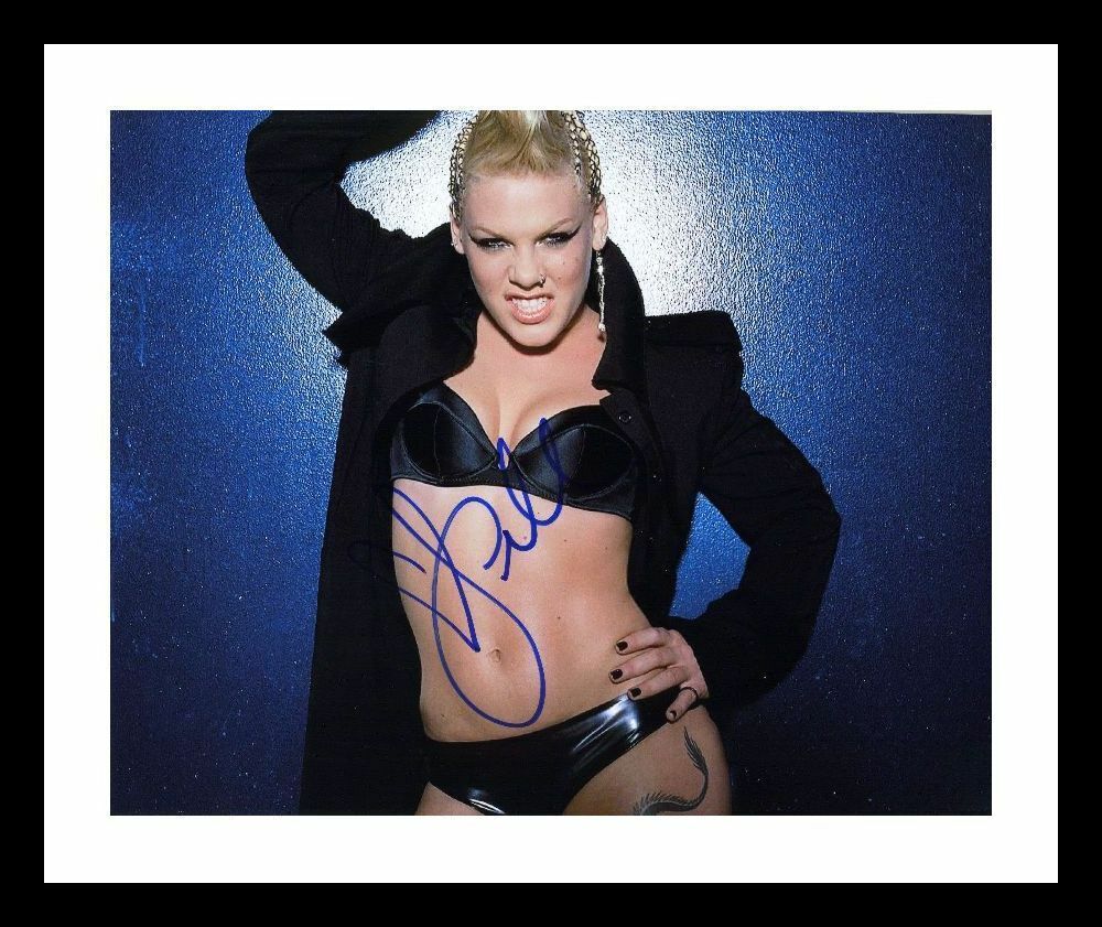 Pink Autograph Signed & Framed Photo Poster painting