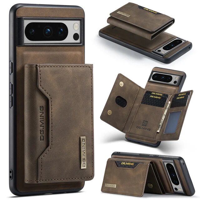 Luxury Wallet Case Removable Leather Magnetic Case Case for Google Pixel 8