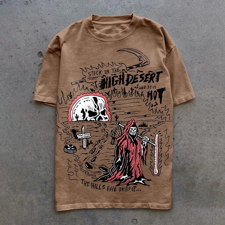 Vintage Preppy Print Crew Neck Short Sleeve T-Shirt