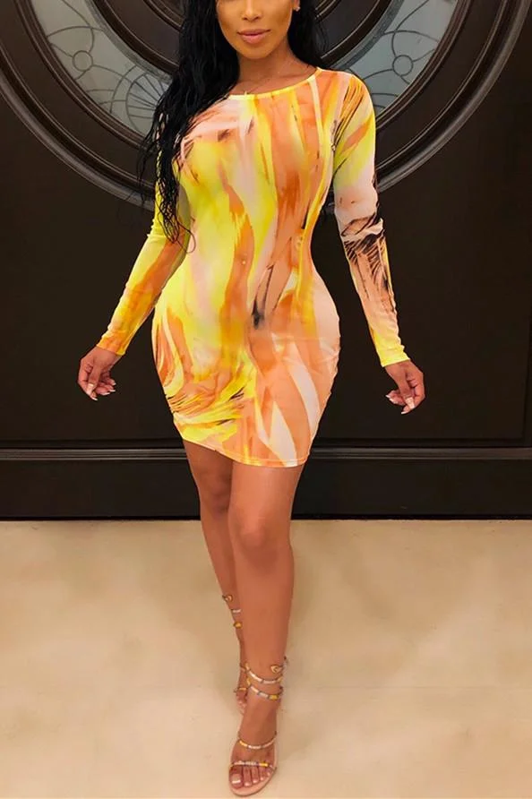 Sexy Long Sleeve  Hip Package   Dress