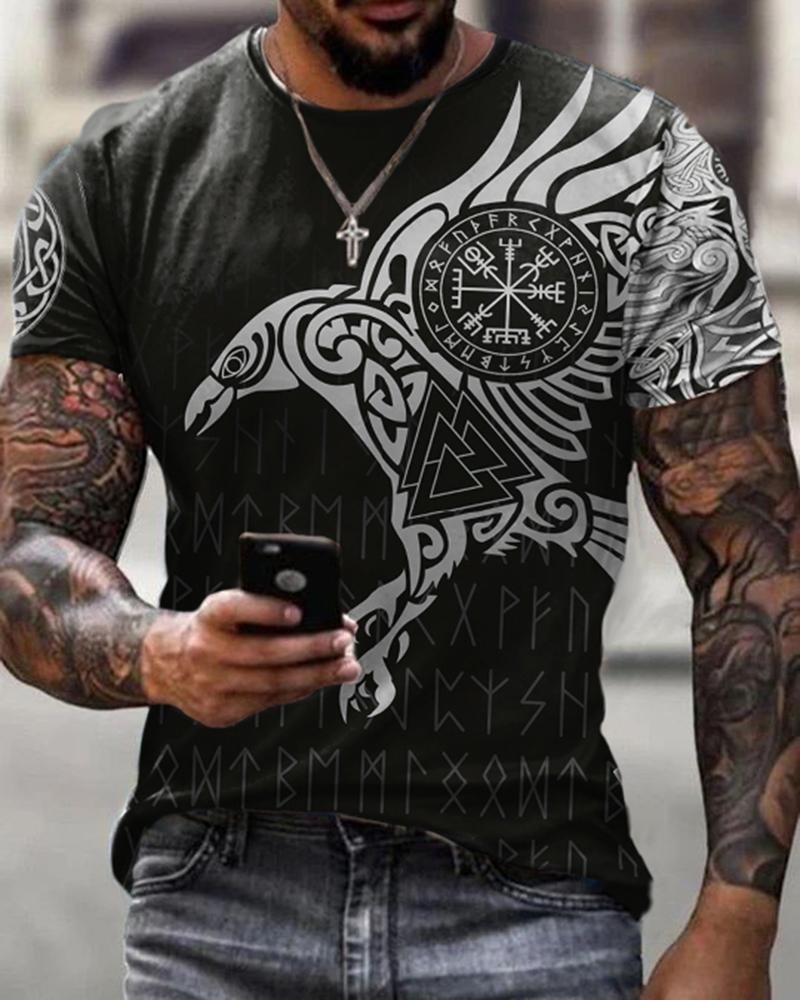Men New Print Casual T-shirt-04