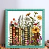 Books And Flowers-18CT Stamped Cross Stitch 50*50cm/19.69*19.69in