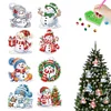 8Pcs DIY Christmas Snowman Diamond Painting Hanging Pendant