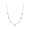 Simulated Diamond Star Necklace 925 Sterling Silver 