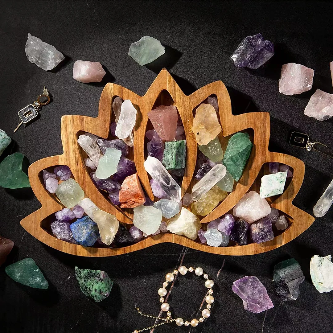 Tray Crystal Holders and Displays - Trays for Gemstones, Healing Crystals and Gemstones For Storing Jewelry Rings Essential Oils
