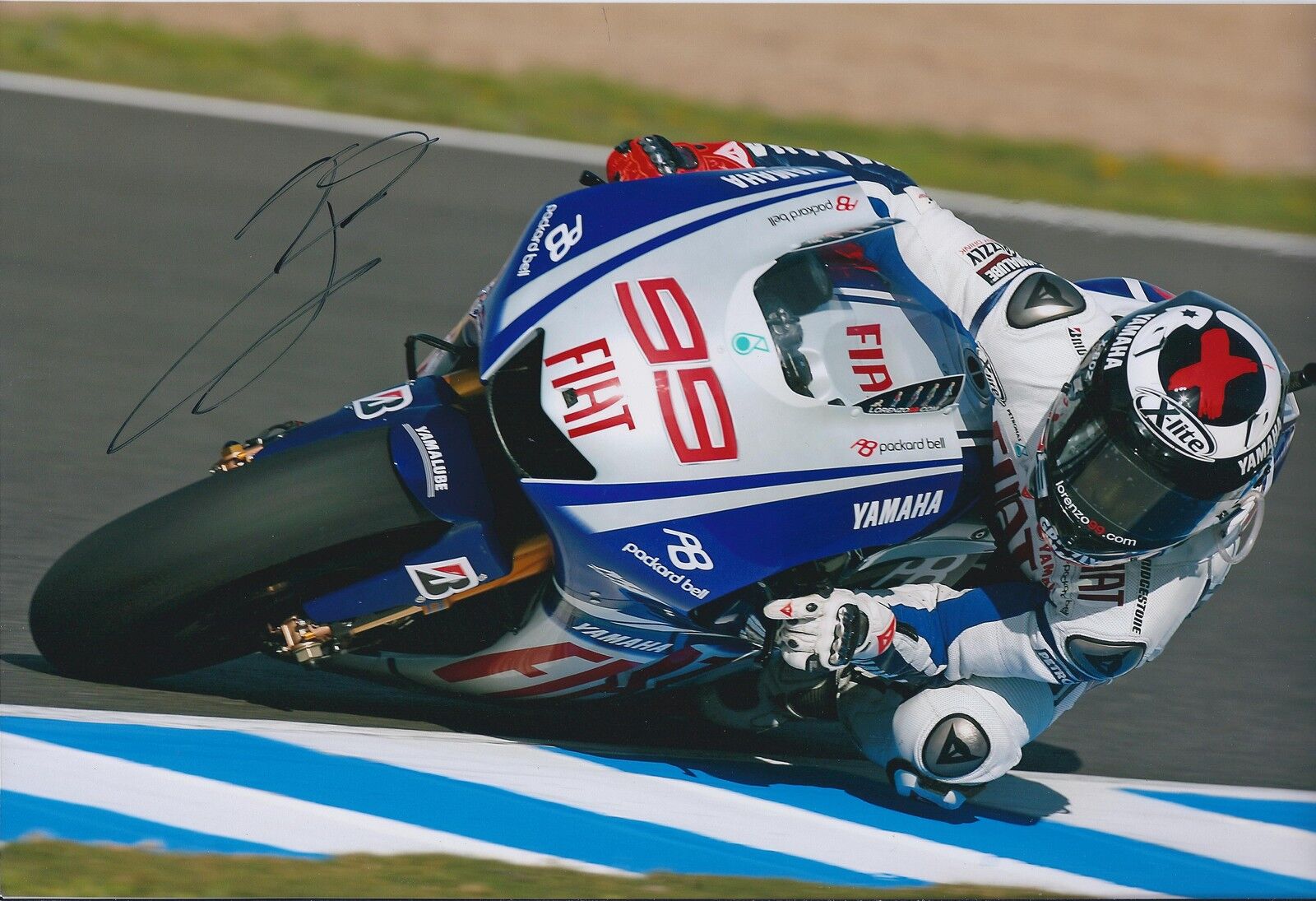 Jorge Lorenzo SIGNED MotoGP Day of Champions YAMAHA 12x8 Photo Poster painting AFTAL COA Genuine