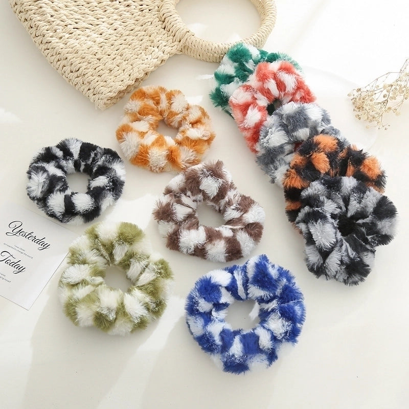 Cute Sweet Color Block Cloth Rib-knit Hair Tie