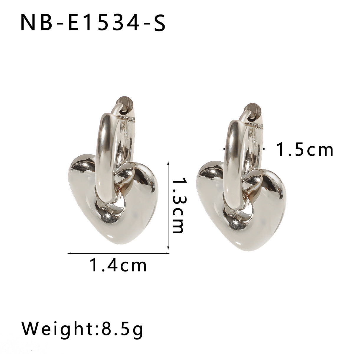 Stainless Steel Earrings For Women Love Heart Flower Crescent Geometric Pendant Earrings Titanium Steel Gold Steel Color Matching Earrings