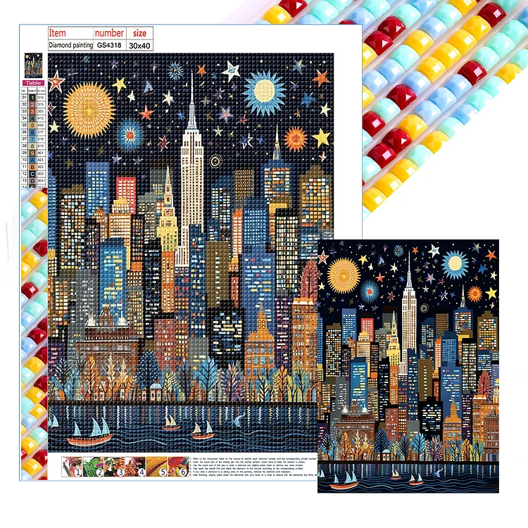 Painted Cityscape 30*40CM (Canvas) Full Square Drill Diamond Painting gbfke