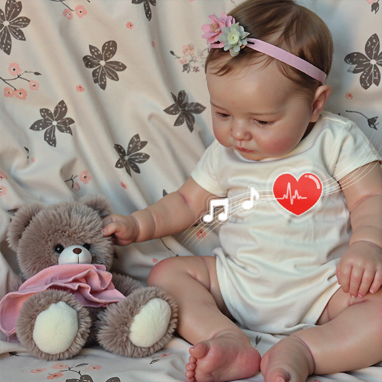 [3-7 Days Delivery][Heartbeat💖 & Sound🔊] 20" Handmade Reborn Baby Open Eyes Doll Reborn Baby Toddlers Girl Etema with Brown Hair