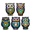 5pcs DIY Full Drill Diamond Paintng Special-shaped Owl Keychains Kit